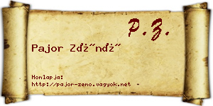 Pajor Zénó névjegykártya